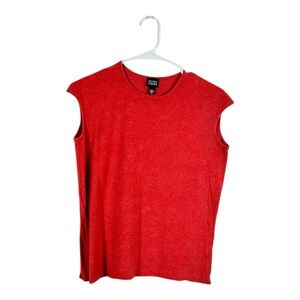 Eileen Fisher Red Cap Sleeve Top